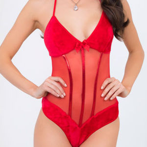 Yandy Seductively Soft Red Teddy NWT Medium